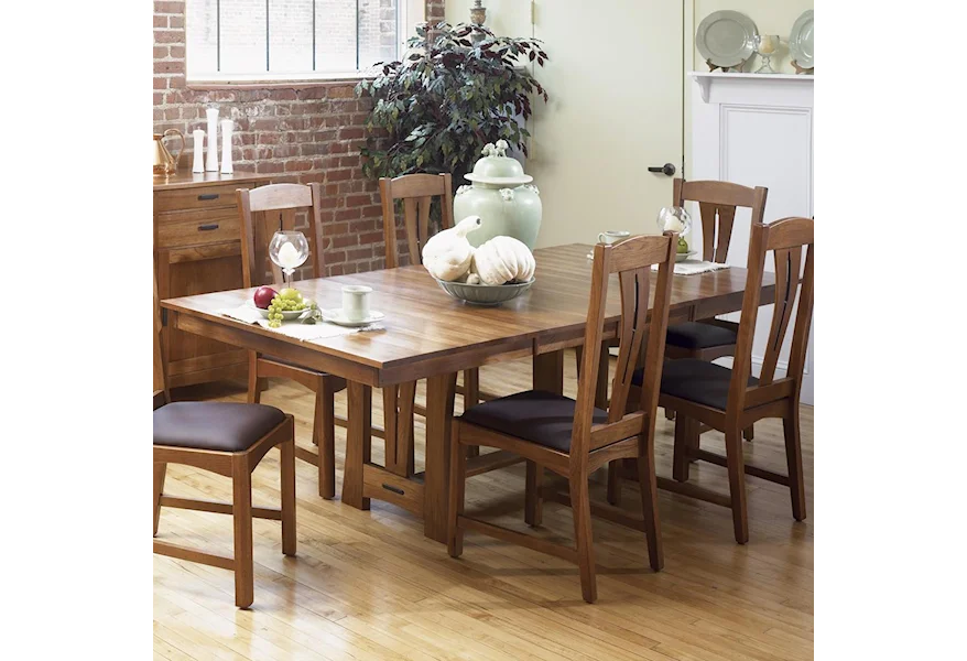Cattail Bungalow 42" x 60" Trestle Table by AAmerica at Esprit Decor Home Furnishings